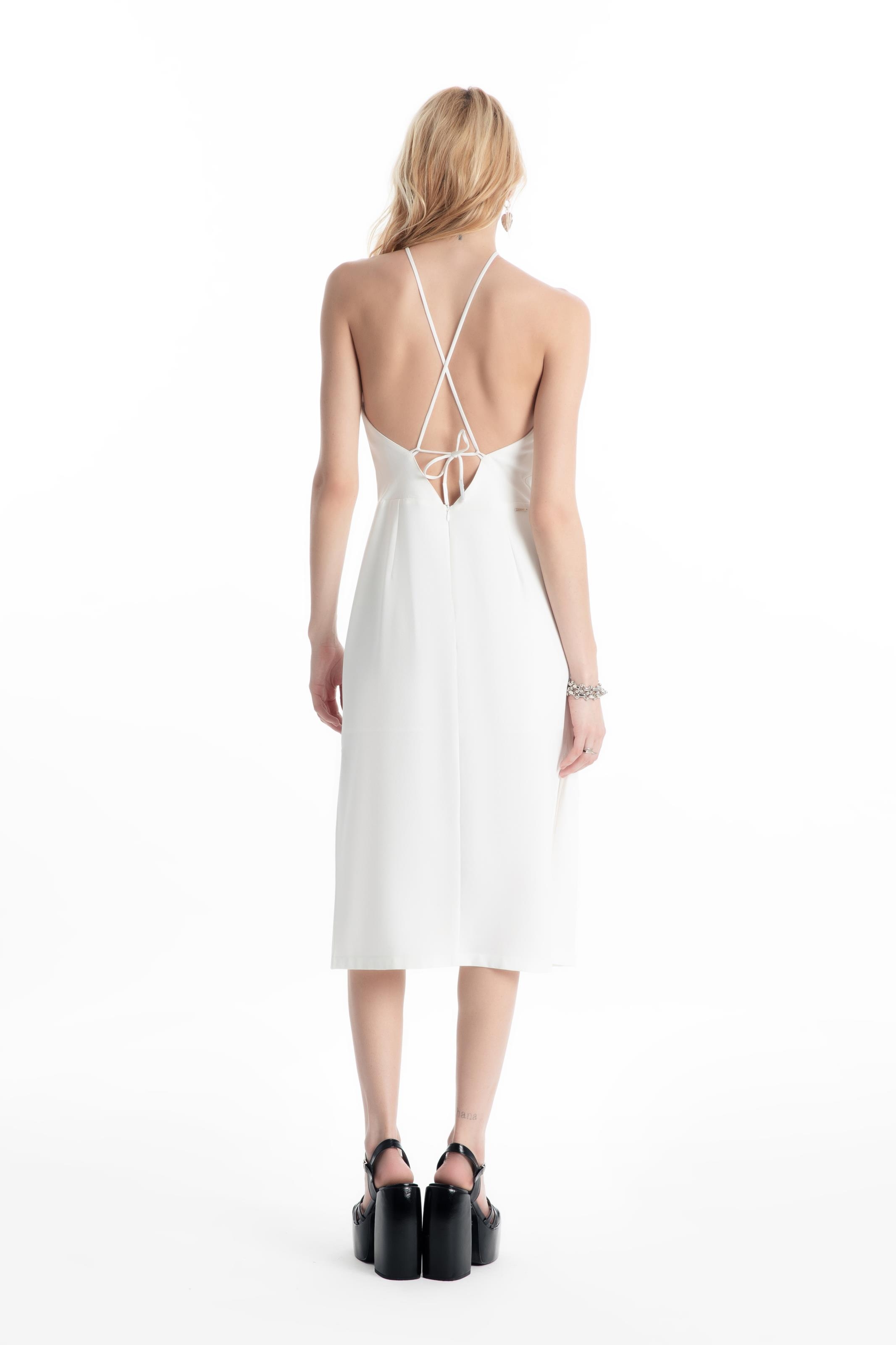 Vestido Way Cut Out Midi Off White