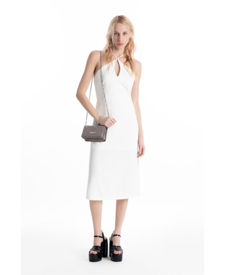 Vestido Way Cut Out Midi Off White