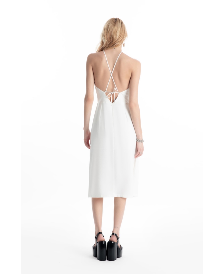 Vestido Way Cut Out Midi Off White