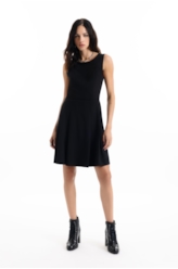 Vestido Way Sleeveless Pleated Preto