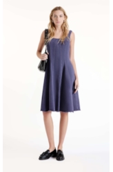 Vestido White Denim Purple Blue