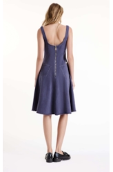 Vestido White Denim Purple Blue