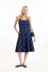 Vestido Wool Touch Estonia Strapp Azul
