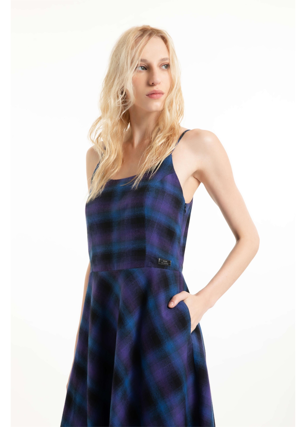 Vestido Wool Touch Estonia Strapp Azul