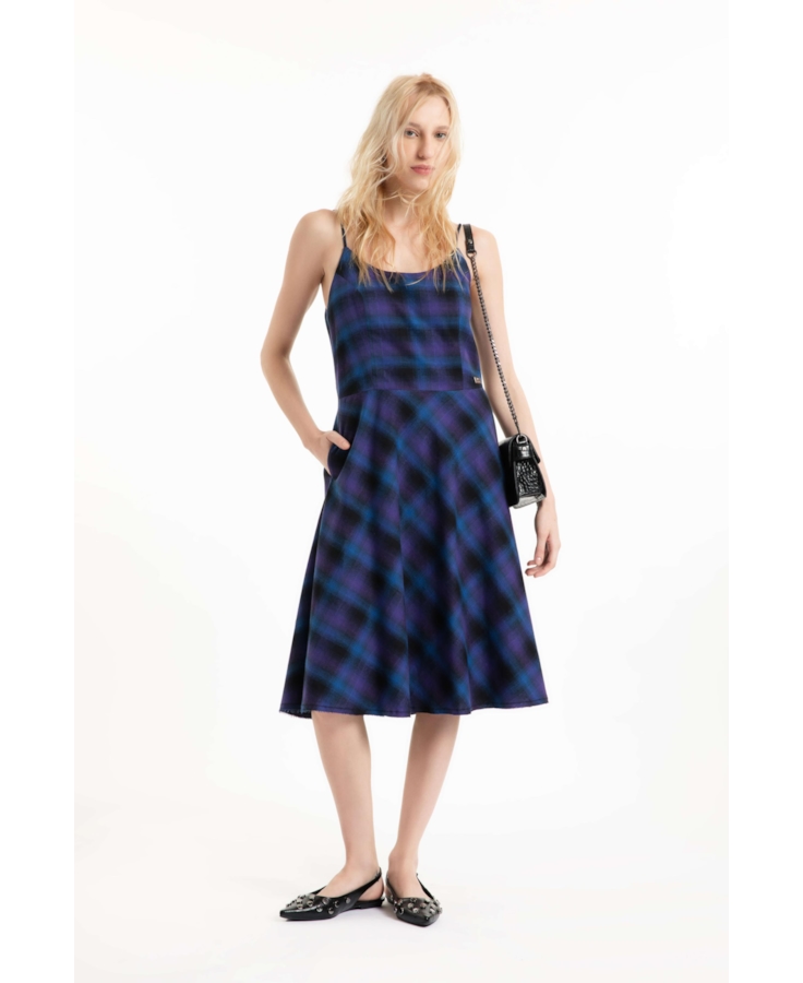 Vestido Wool Touch Estonia Strapp Azul