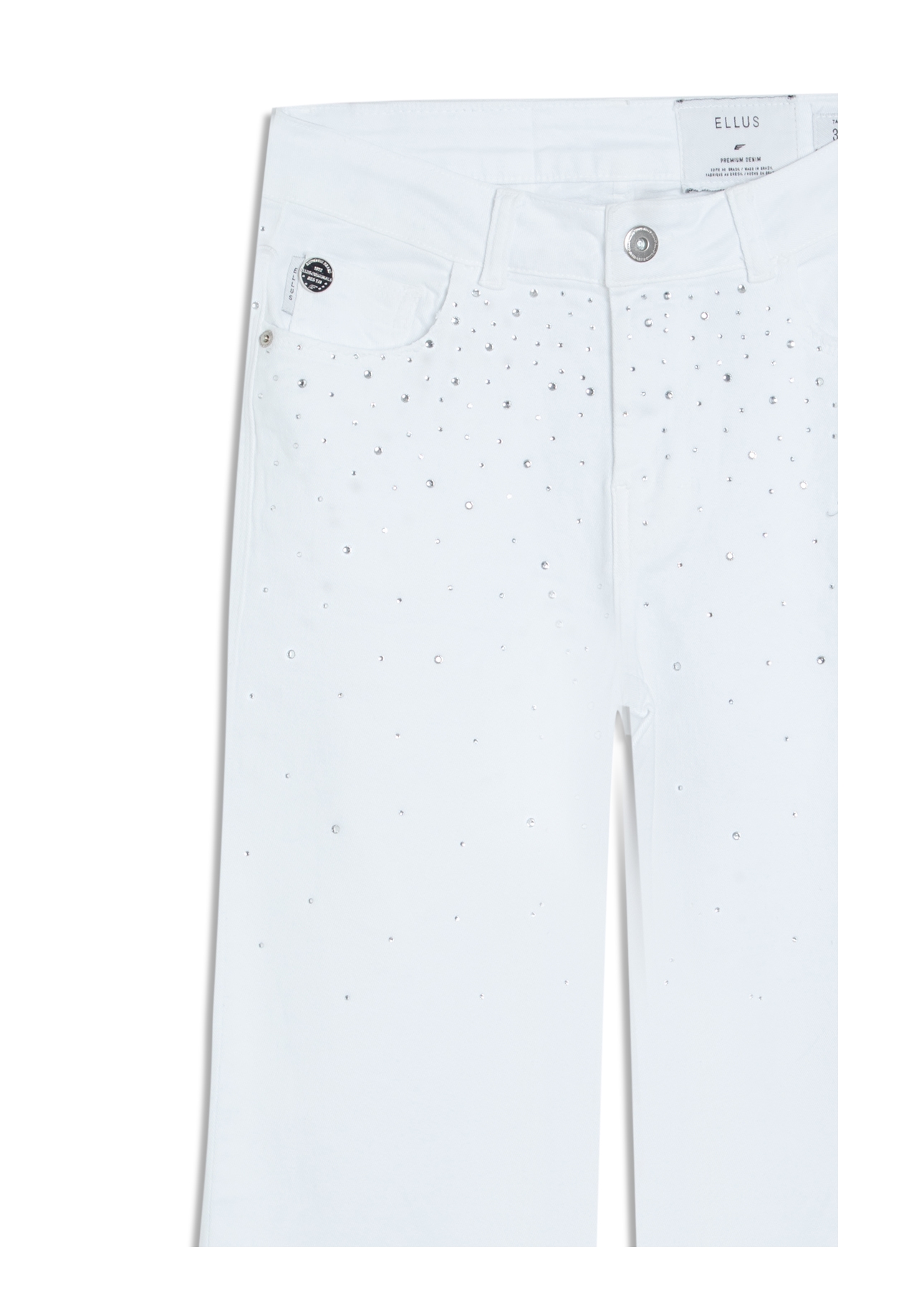Vintage Denim Color Flare Cristal Branco