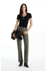 Vintage Denim Color Flare Placa Verde Escuro