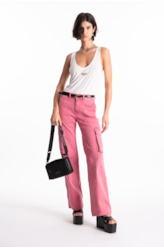 Vintage Denim Color Patheph Cargo Mauve