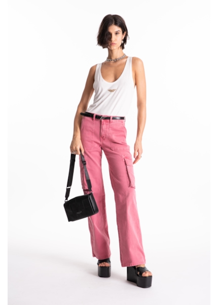 Vintage Denim Color Patheph Cargo Mauve