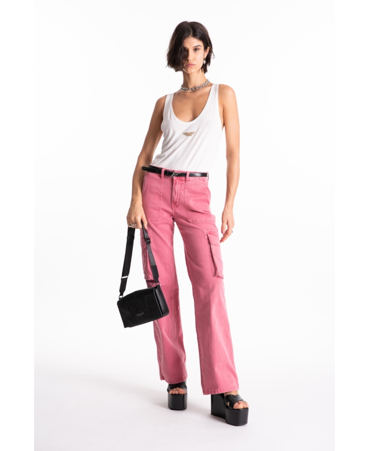 Vintage Denim Color Patheph Cargo Mauve