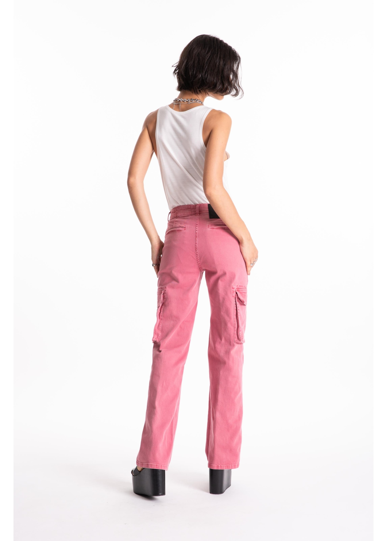 Vintage Denim Color Patheph Cargo Mauve