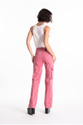 Vintage Denim Color Patheph Cargo Mauve