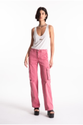 Vintage Denim Color Patheph Cargo Mauve