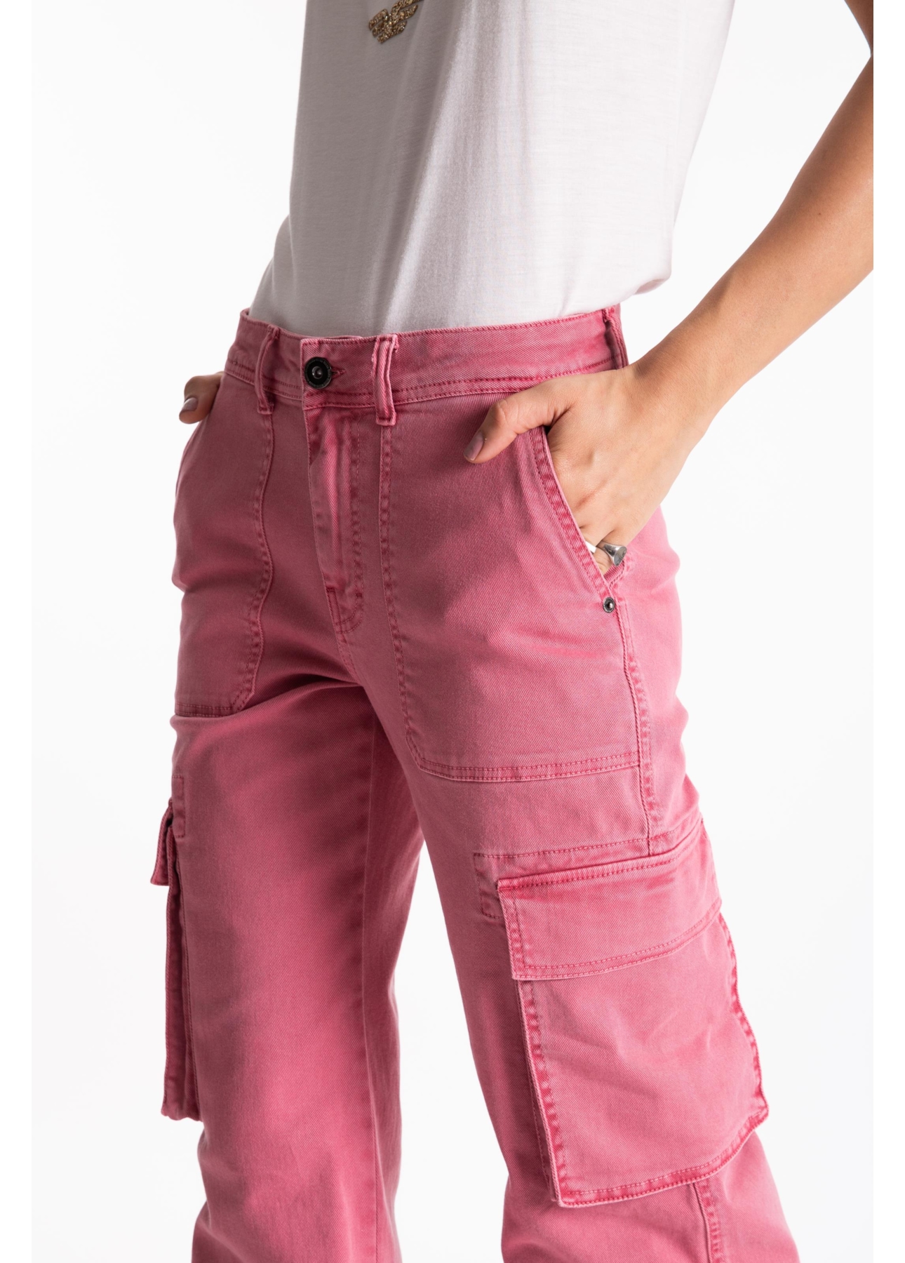 Vintage Denim Color Patheph Cargo Mauve