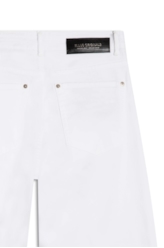 Vintage Denim Color Wide Leg Fenda Branco