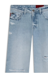 Vintage Denim Ii Patheph Wide Lat. Des Lav.Claro C/ Grampos + Puidos