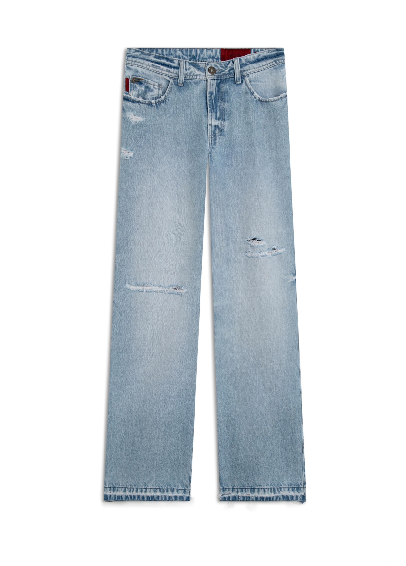 Vintage Denim Ii Patheph Wide Lat. Des Lav.Claro C/ Grampos + Puidos