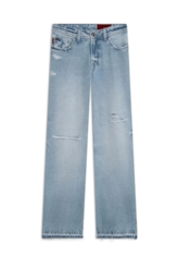 Vintage Denim Ii Patheph Wide Lat. Des Lav.Claro C/ Grampos + Puidos