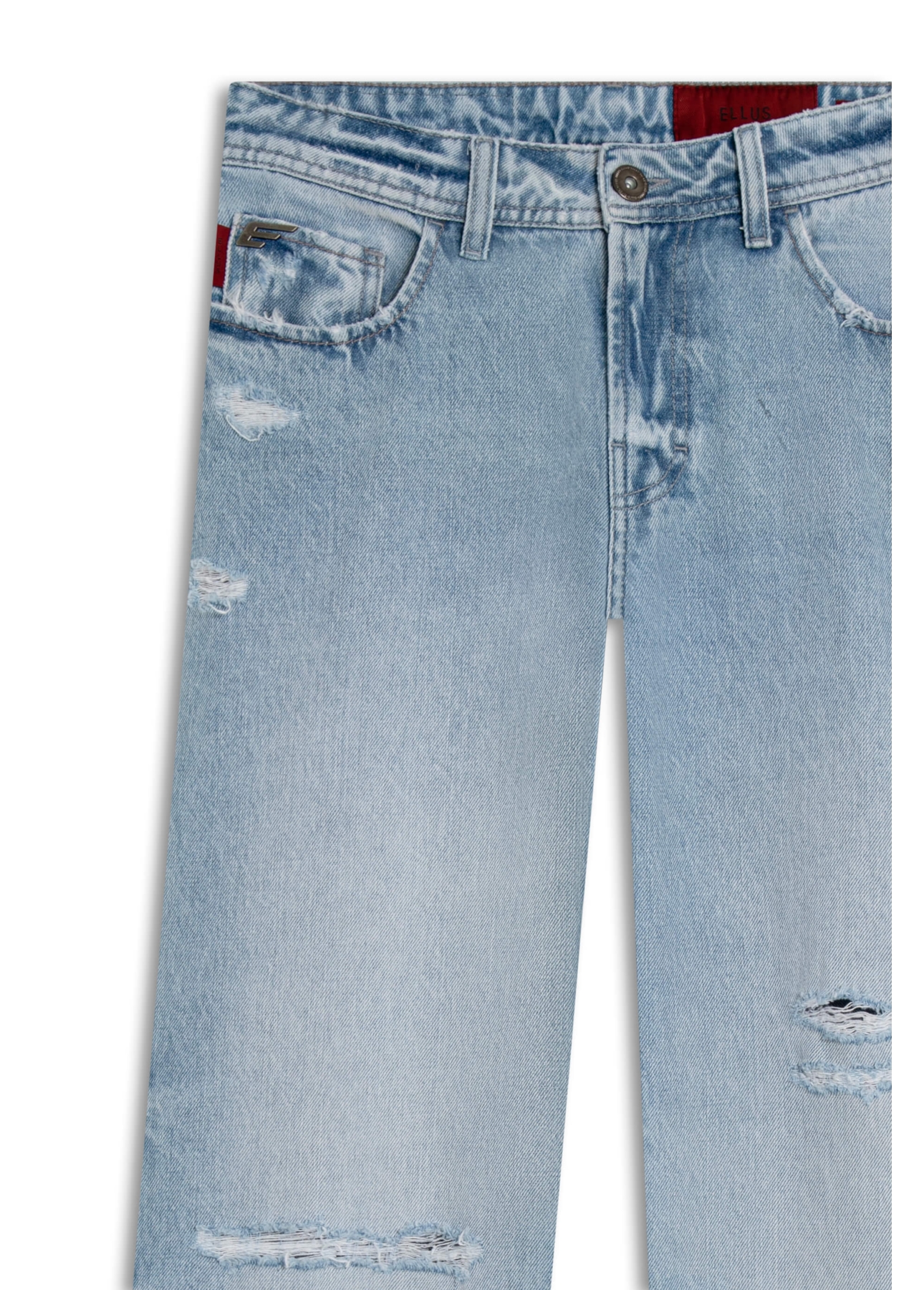 Vintage Denim Ii Patheph Wide Lat. Des Lav.Claro C/ Grampos + Puidos