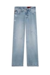 Vintage Denim Ii Patheph Wide Lat. Des Lav.Claro C/ Grampos + Puidos