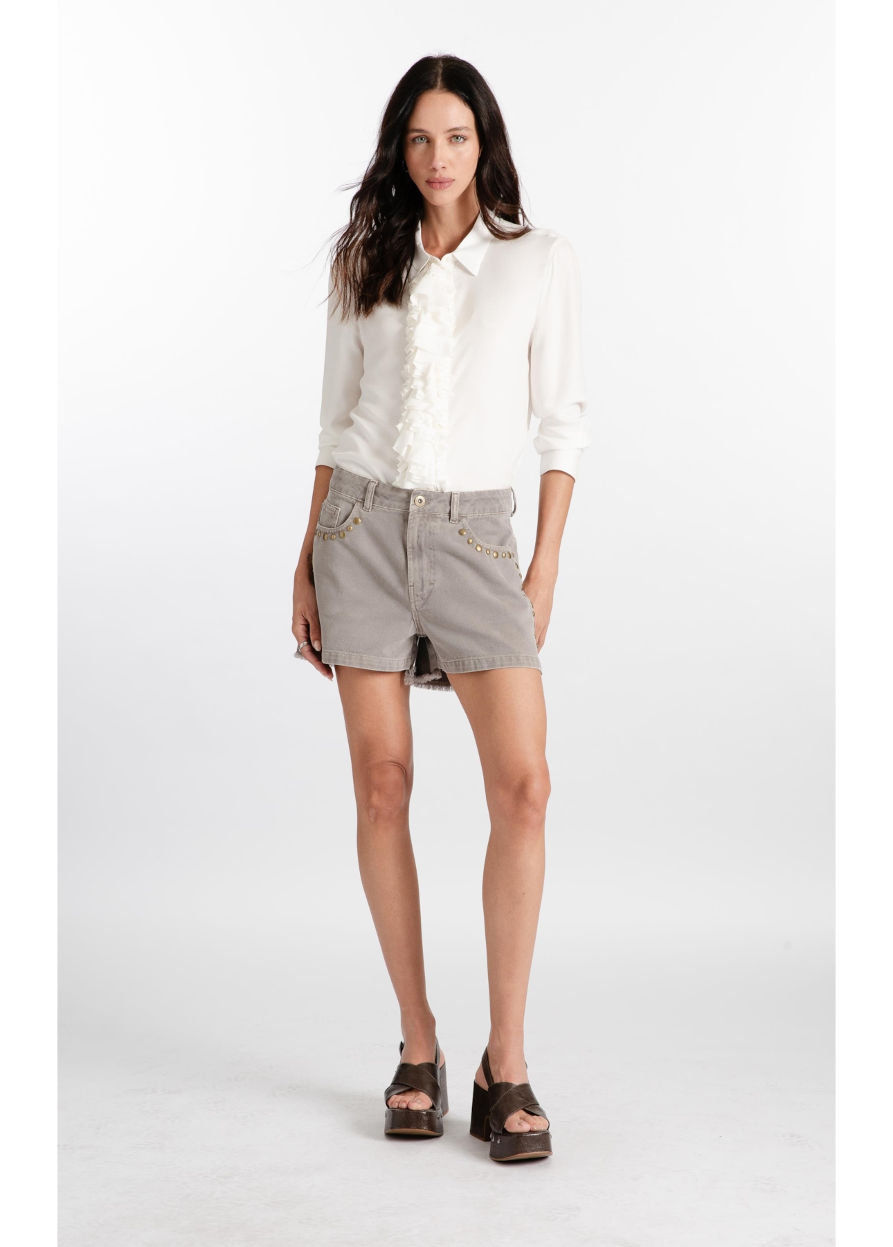 Visco Affinity Ruffle Pepit 7/8 Off White