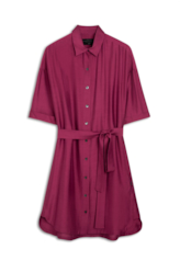 Visco Dress Displaced Buttons Pink