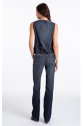 Visco Indigo Elastic (Bootcut) Filigrana Lav. Escuro C/ Rede
