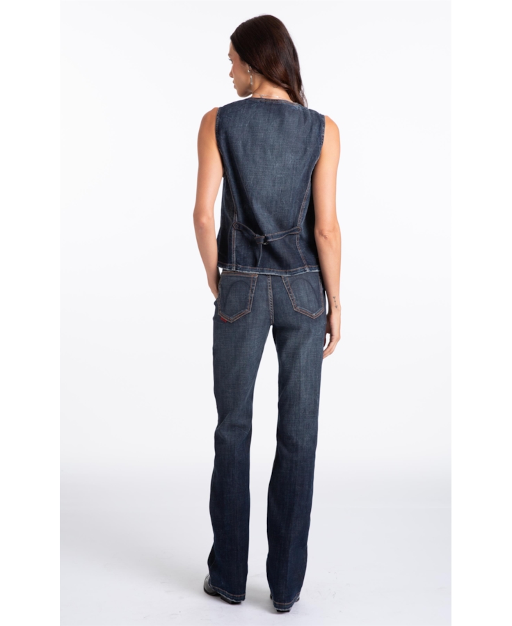 Visco Indigo Elastic (Bootcut) Filigrana Lav. Escuro C/ Rede