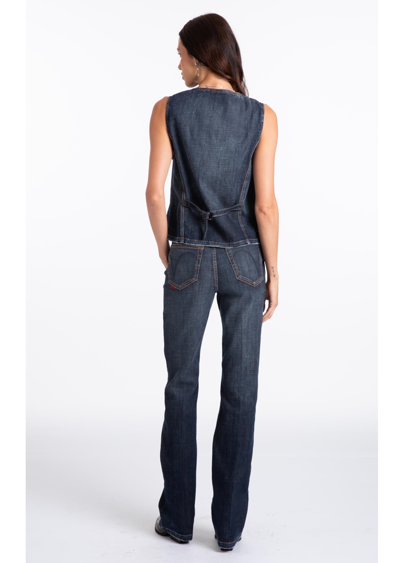 Visco Indigo Elastic (Bootcut) Filigrana Lav. Escuro C/ Rede