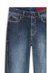 Visco Indigo Elastic (Bootcut) Filigrana Lav. Escuro C/ Rede