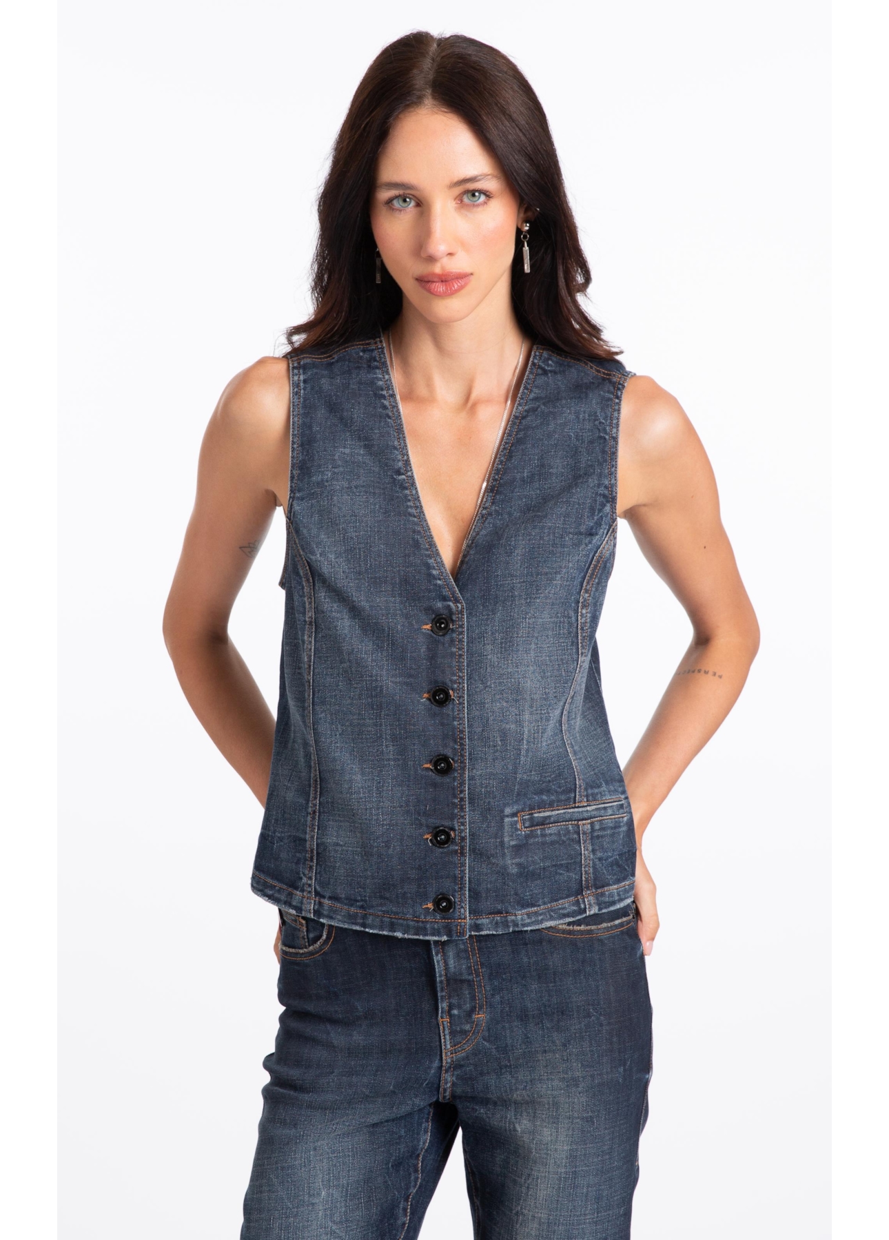 Visco Indigo Elastic (Colete) B. Vivo Lav. Escuro C/ Rede