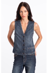 Visco Indigo Elastic (Colete) B. Vivo Lav. Escuro C/ Rede