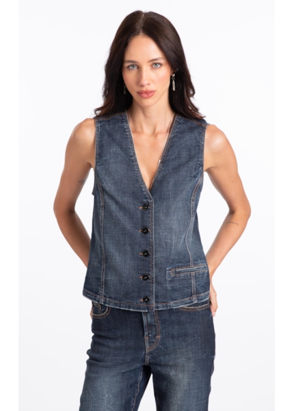 Visco Indigo Elastic (Colete) B. Vivo Lav. Escuro C/ Rede