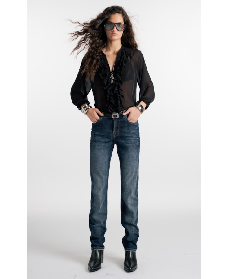 Visco Indigo Elastic (Skinny) Filigrana Lav.Escuro C/ Matiz+3d