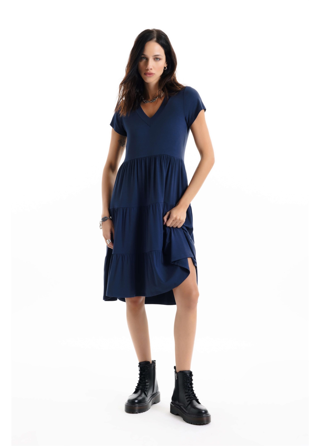 Visco Lycra Knee Marinho