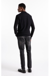 Visco Mescla Polo Quadrile Hidden Plkt m  Preto Mescla