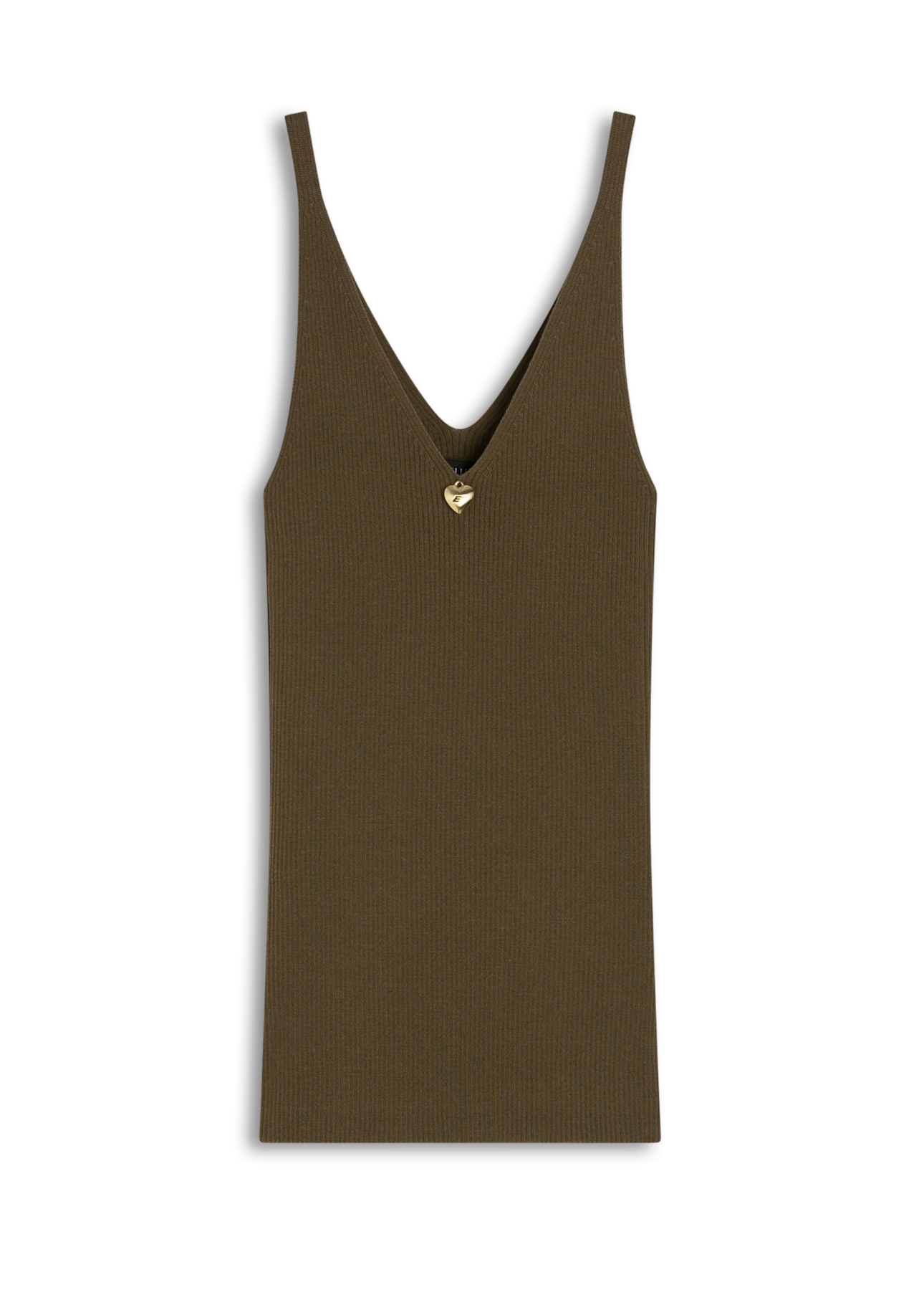 Visco Ribbed Metal Heart Knit Musgo