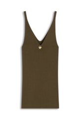 Visco Ribbed Metal Heart Knit Musgo