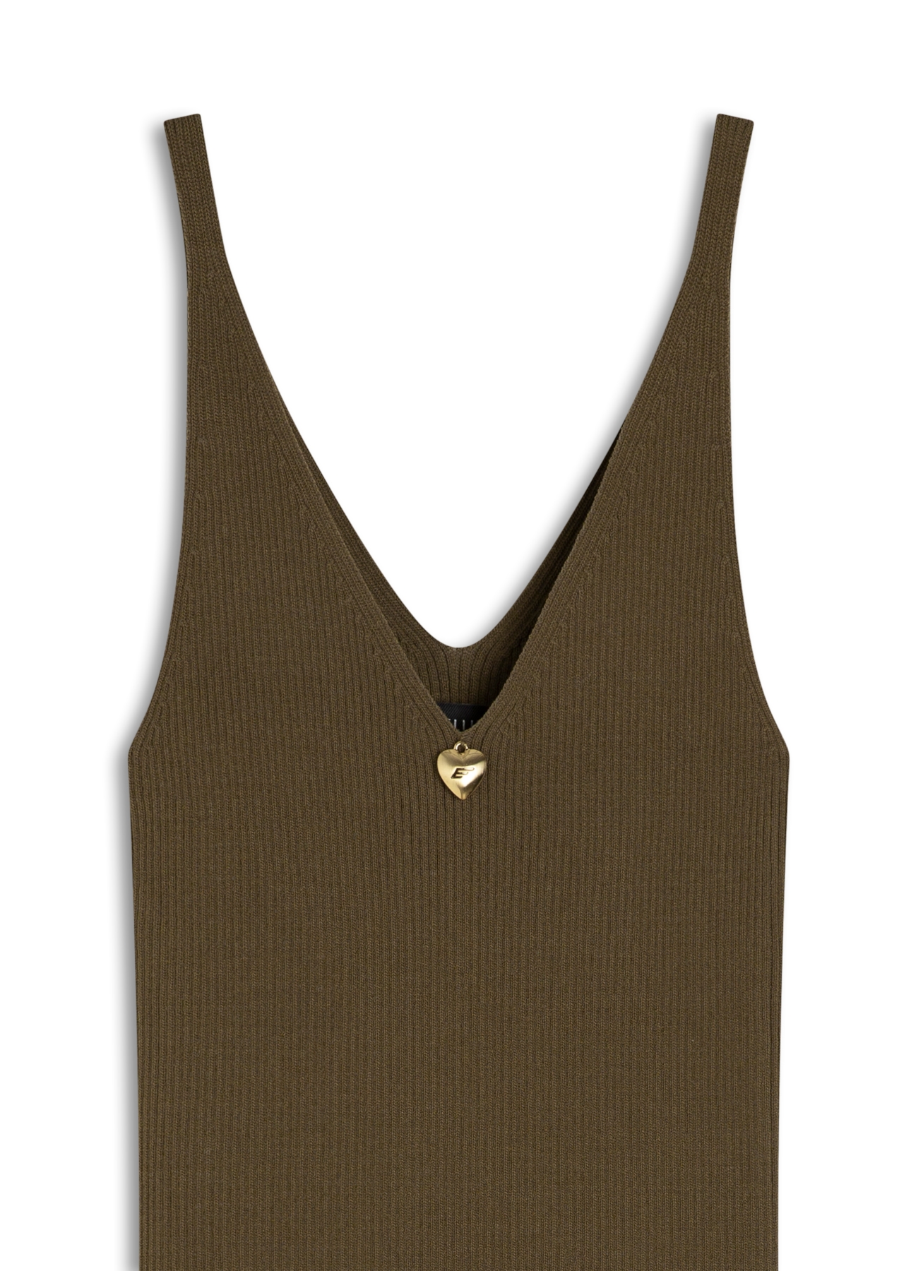 Visco Ribbed Metal Heart Knit Musgo