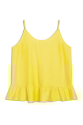 Visco Ruffle Sleeveless Amarelo Claro