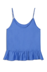 Visco Ruffle Sleeveless Azul Pervante
