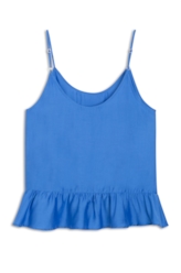Visco Ruffle Sleeveless Azul Pervante