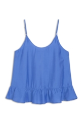 Visco Ruffle Sleeveless Azul Pervante