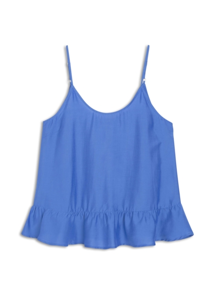 Visco Ruffle Sleeveless Azul Pervante
