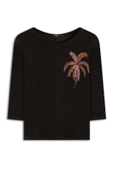 Viscolinho 3/4 Sleeve Preto