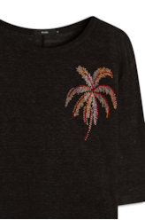Viscolinho 3/4 Sleeve Preto