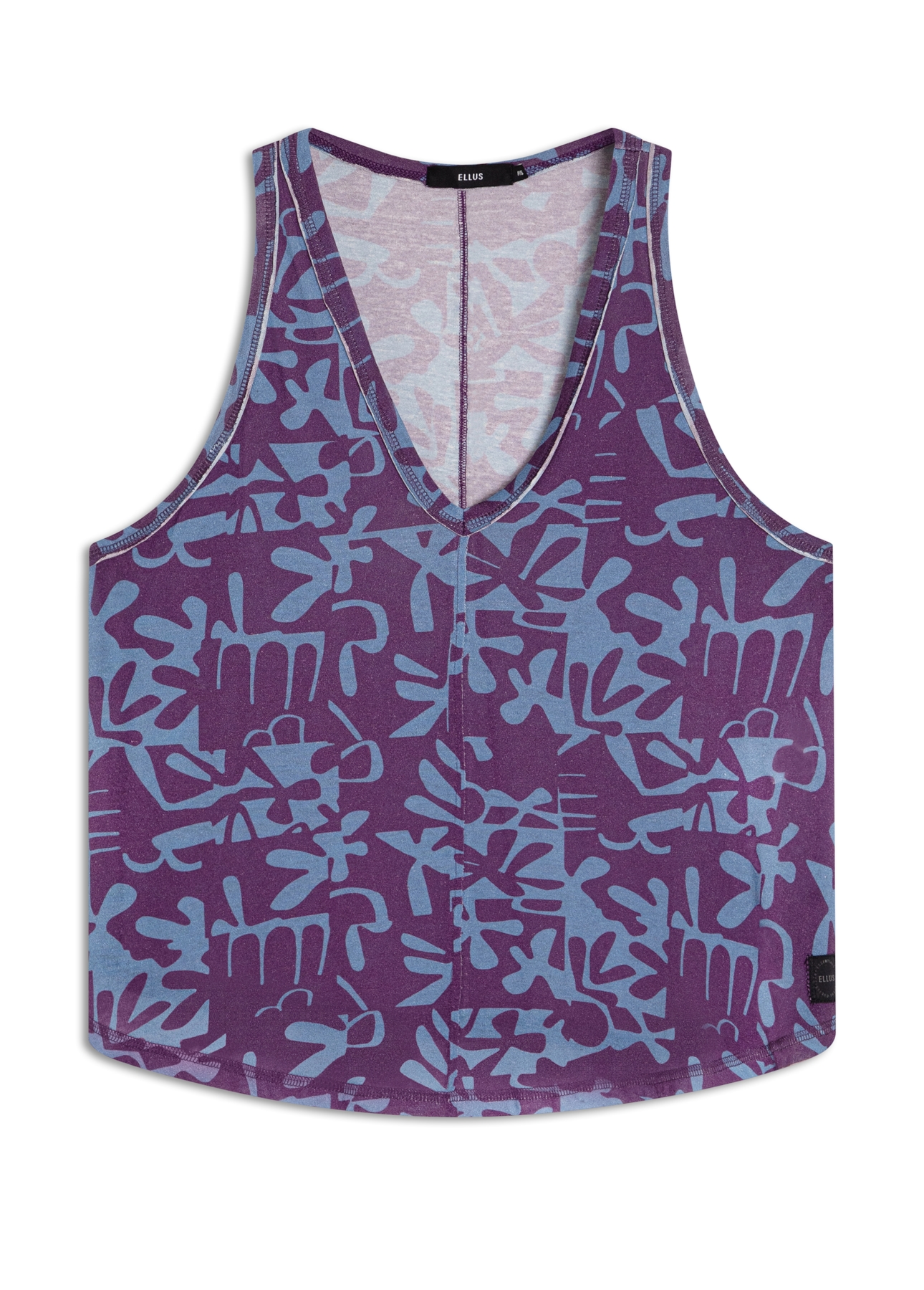 Viscolinho Mosaico v Neck Trapezio Padrao 1