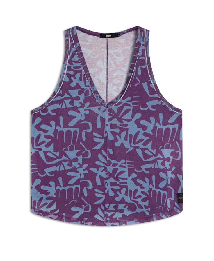 Viscolinho Mosaico v Neck Trapezio Padrao 1