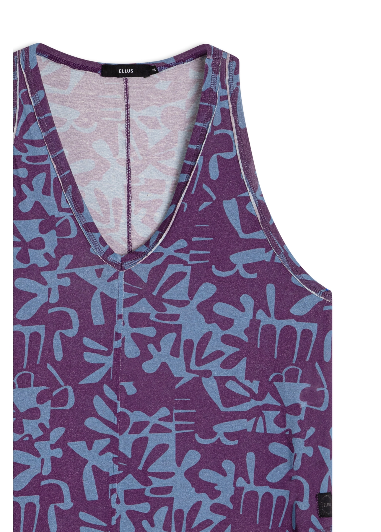 Viscolinho Mosaico v Neck Trapezio Padrao 1