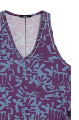 Viscolinho Mosaico v Neck Trapezio Padrao 1